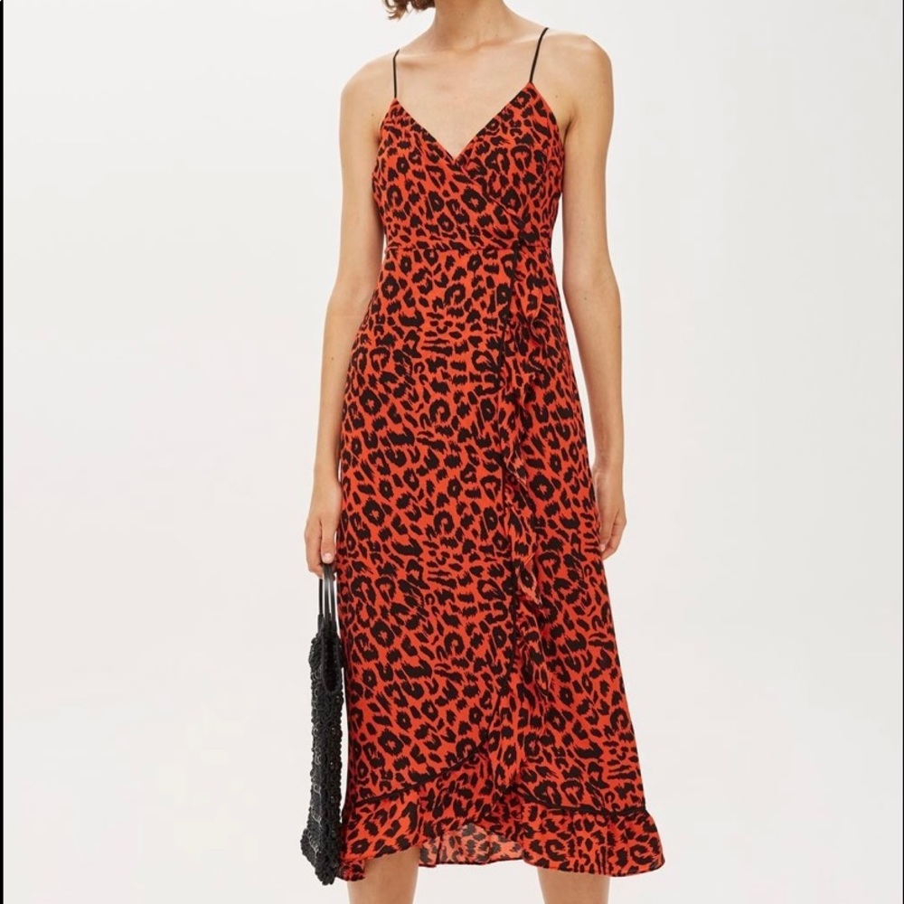 Top Shop Red Slip Dress Size 8